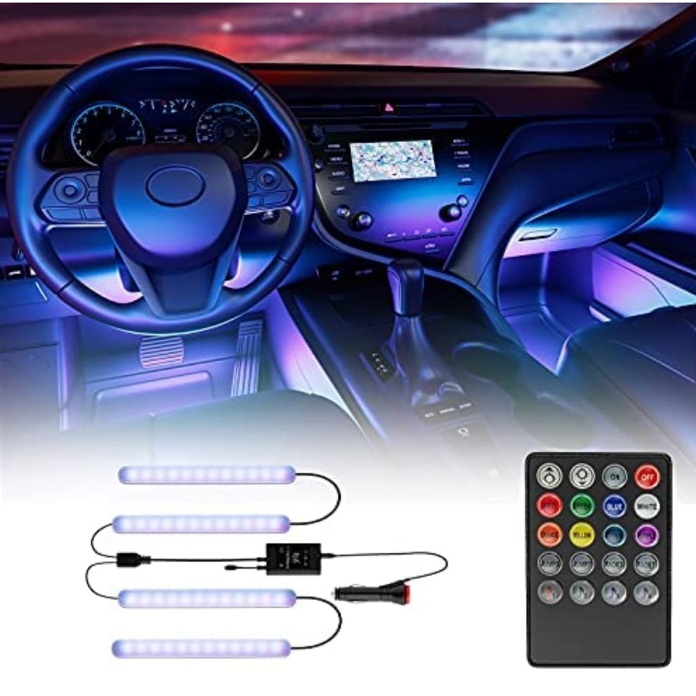Mandiq Interior Car Lights, Music Sync LED Lights for Car, Waterproof 48LEDs